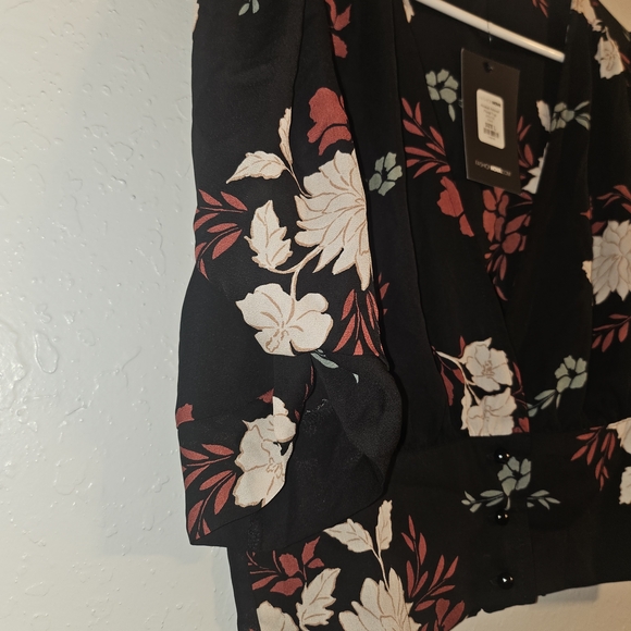 Floral Black Rust Cream Color Crop Top by Fashion Nova - Picture 4 of 8